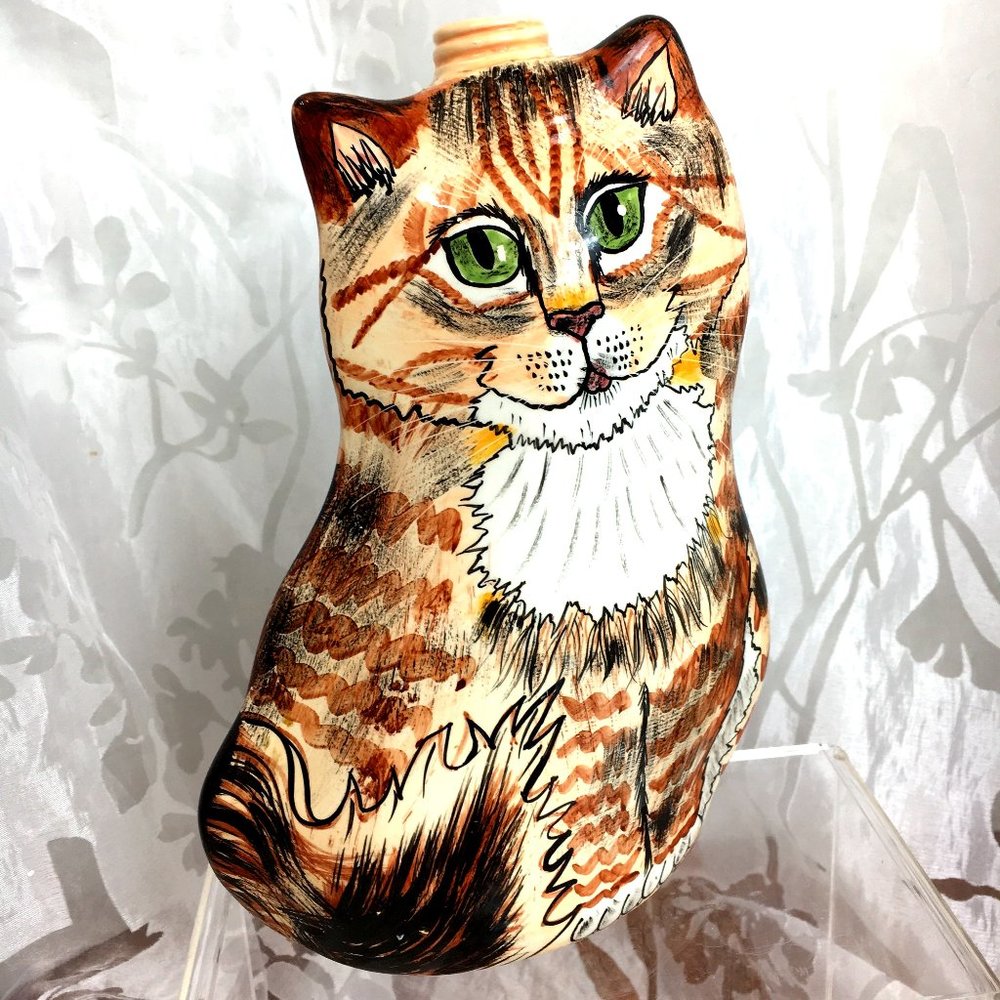 NINA LYMAN CATS  Ceramic  Ginger Cat Bottle